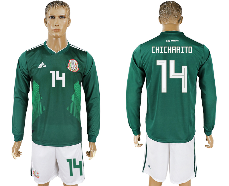 Maillot de foot MEXICO LONG SLEEVE SUIT #14 CHICHARITO  2018 FIF